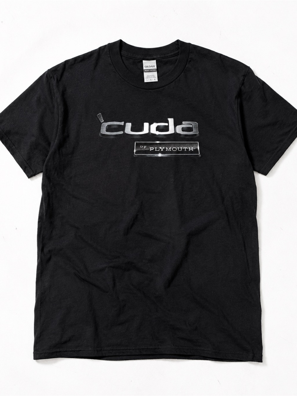 Gildan Black Tee with Metallic 'cuda by Plymouth Graphic
